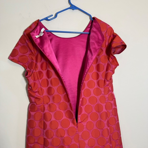 Boden Pink/Red Polka Dot Jacquard Spot A-Line Dress Women's US 12 Regular - Picture 8 of 8